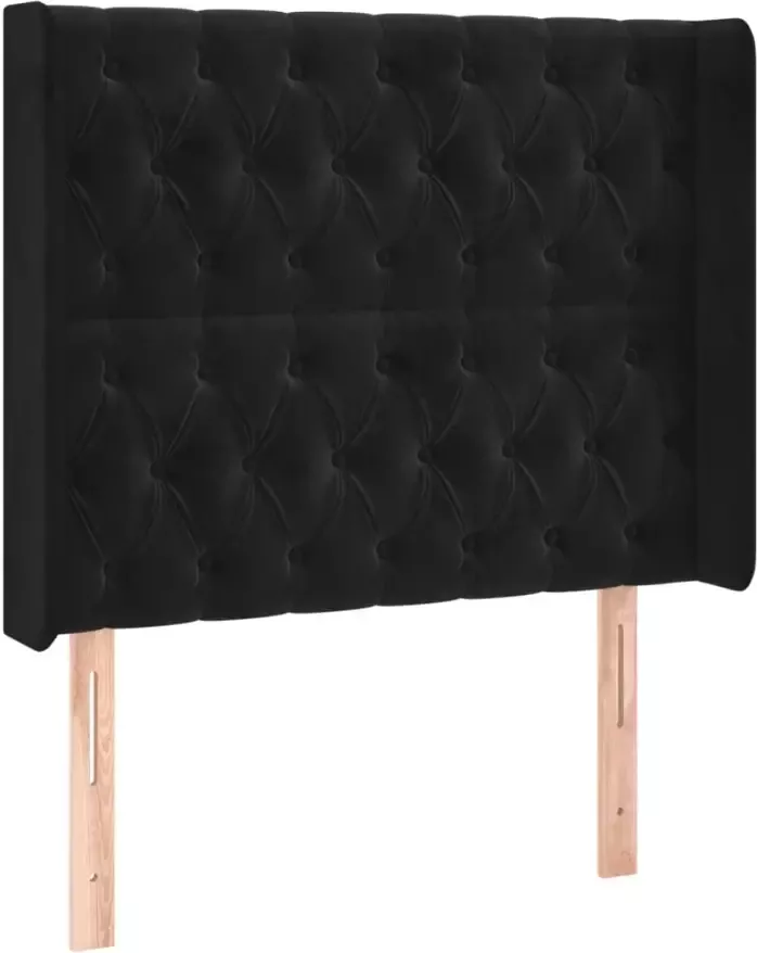 VIDAXL Hoofdbord LED 103x16x118 128 cm fluweel zwart - Foto 2