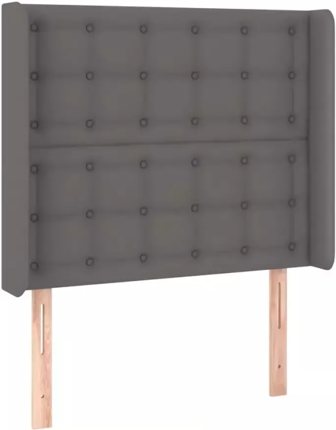 VIDAXL Hoofdbord LED 103x16x118 128 cm kunstleer grijs - Foto 3