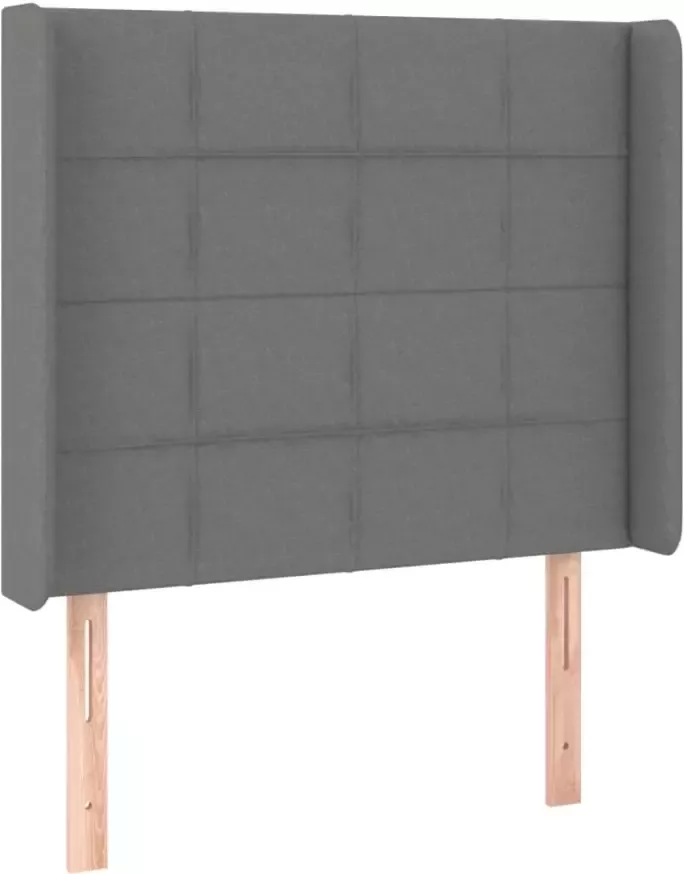 VIDAXL Hoofdbord LED 103x16x118 128 cm stof donkergrijs - Foto 4