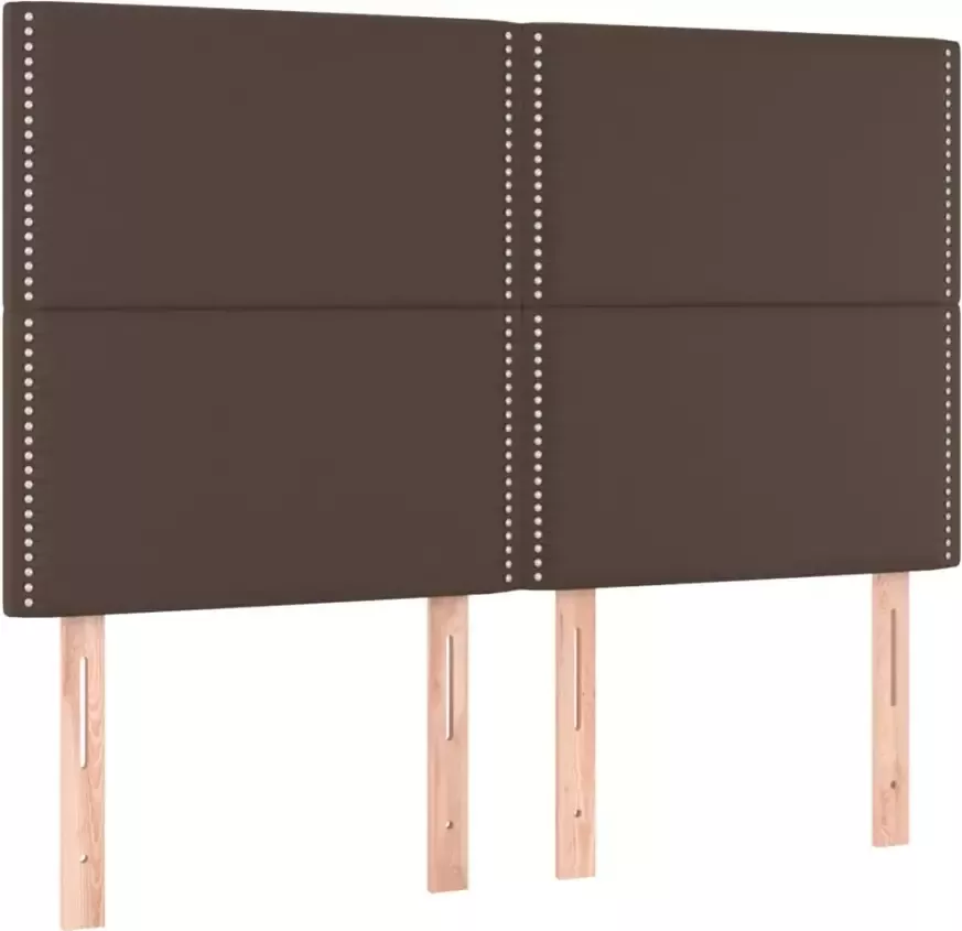 VIDAXL Hoofdbord LED 144x5x118 128 cm kunstleer bruin - Foto 2