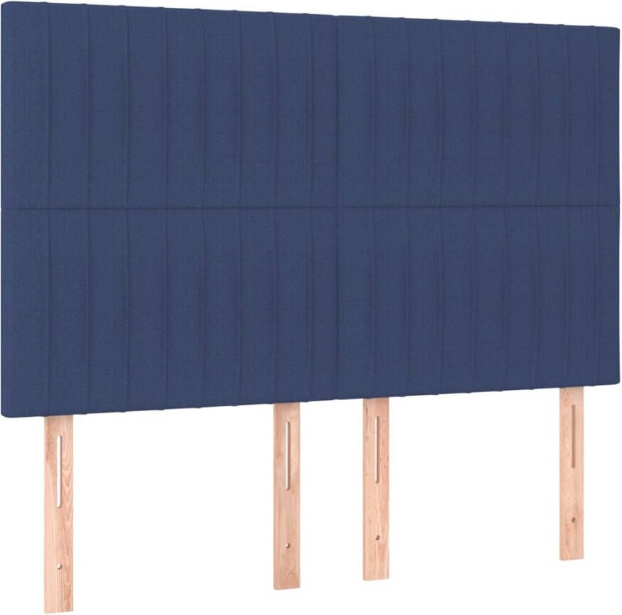 VIDAXL Hoofdbord LED 144x5x118 128 cm stof blauw - Foto 4