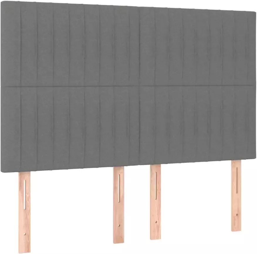 VIDAXL Hoofdbord LED 144x5x118 128 cm stof donkergrijs - Foto 3