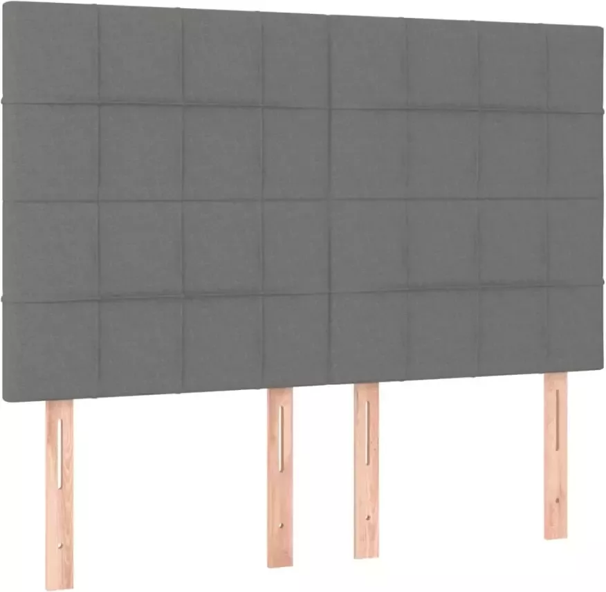 VIDAXL Hoofdbord LED 144x5x118 128 cm stof donkergrijs - Foto 2