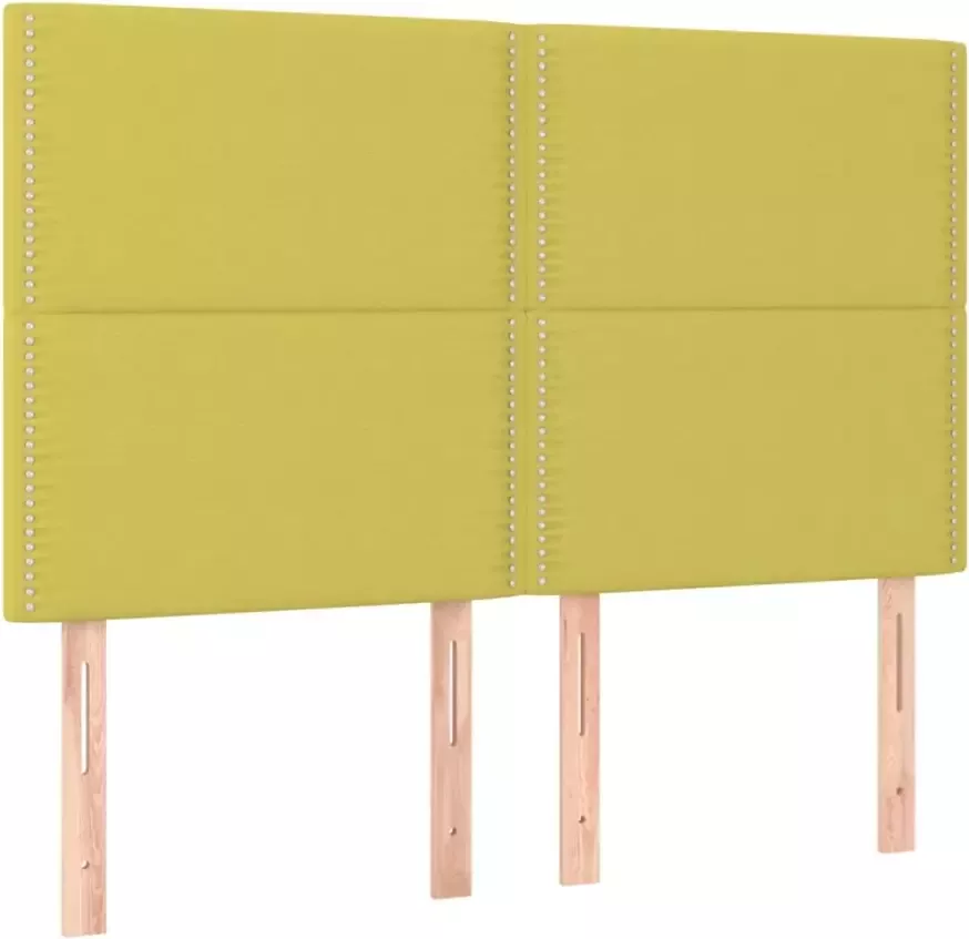 VIDAXL Hoofdbord LED 144x5x118 128 cm stof groen - Foto 3