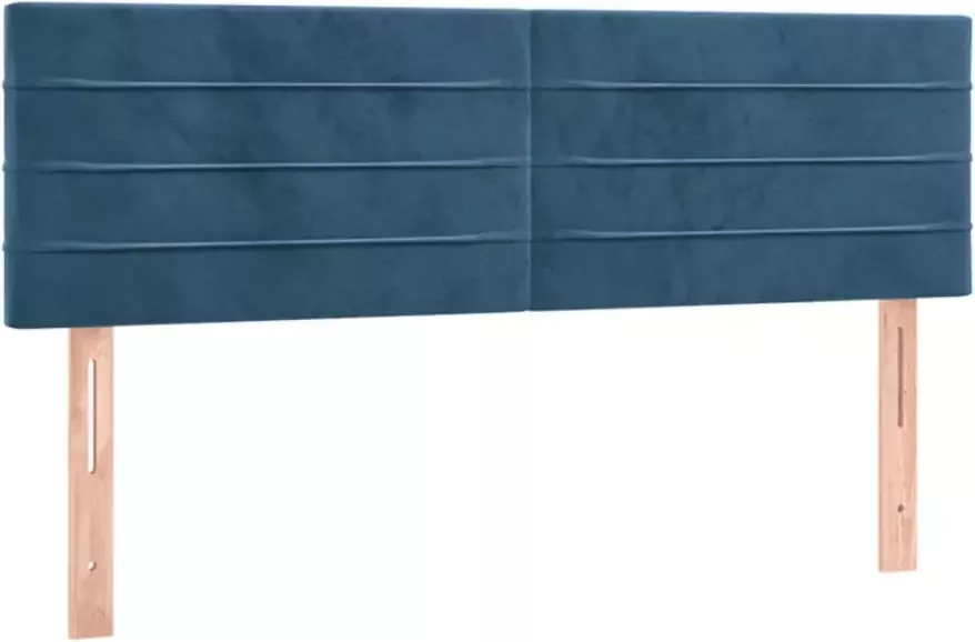 VIDAXL Hoofdbord LED 144x5x78 88 cm fluweel donkerblauw - Foto 3