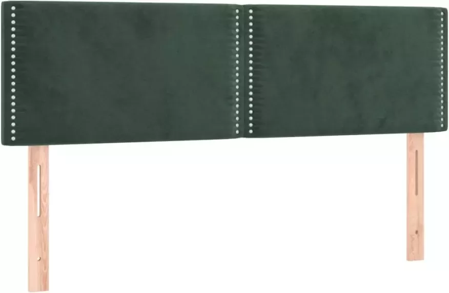 VIDAXL Hoofdbord LED 144x5x78 88 cm fluweel donkergroen - Foto 3