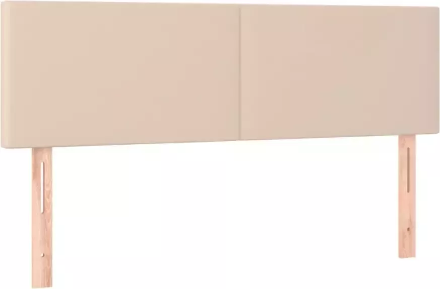 VidaXL Hoofdbord LED 144x5x78 88 cm kunstleer cappuccinokleurig - Foto 6
