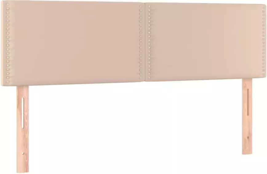 VidaXL Hoofdbord LED 144x5x78 88 cm kunstleer cappuccinokleurig - Foto 7