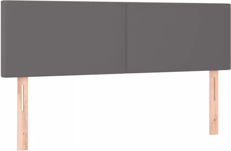VIDAXL Hoofdbord LED 144x5x78 88 cm kunstleer grijs - Foto 3