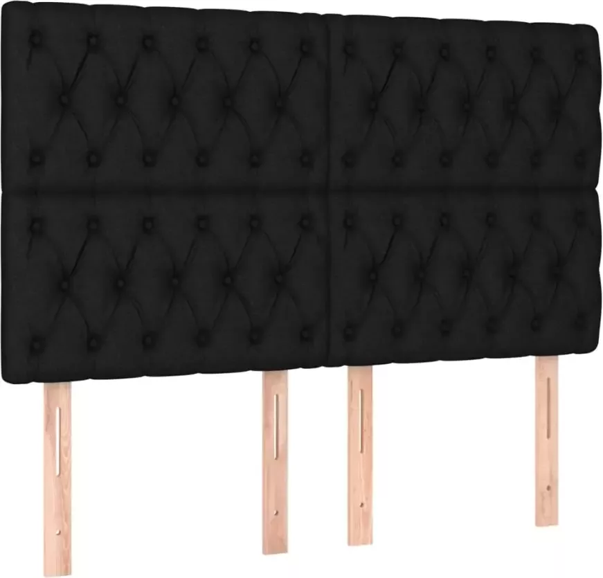 VIDAXL Hoofdbord LED 144x7x118 128 cm stof zwart - Foto 3