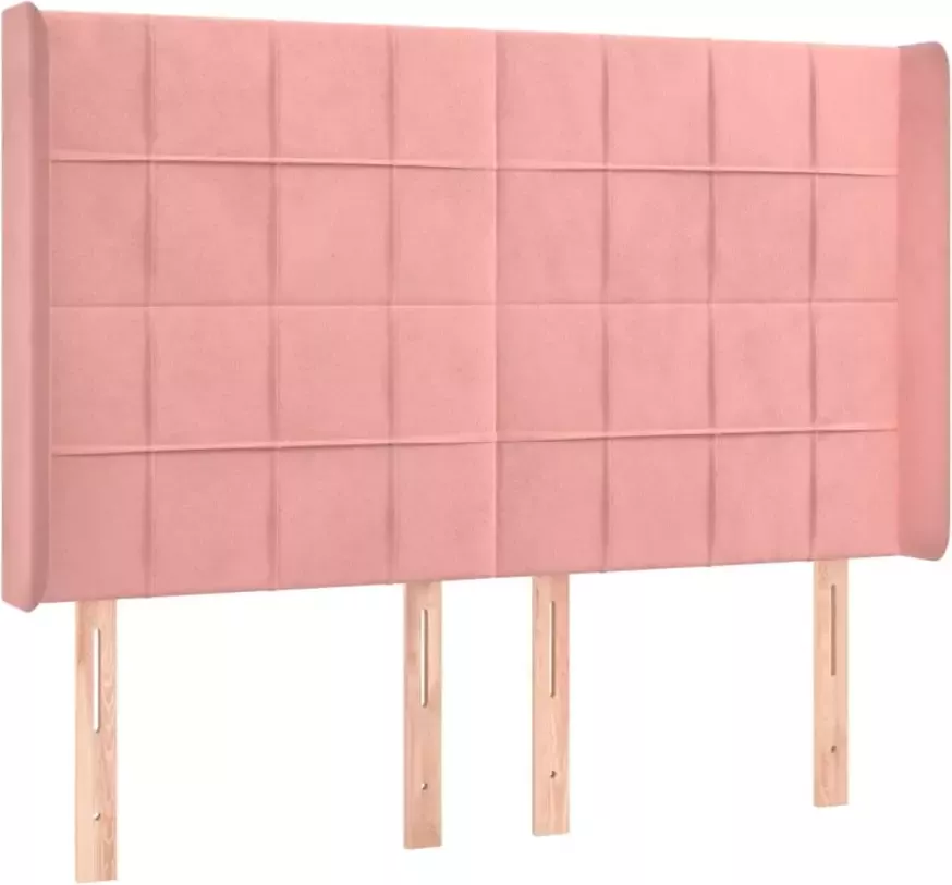 VIDAXL Hoofdbord LED 147x16x118 128 cm fluweel roze - Foto 3