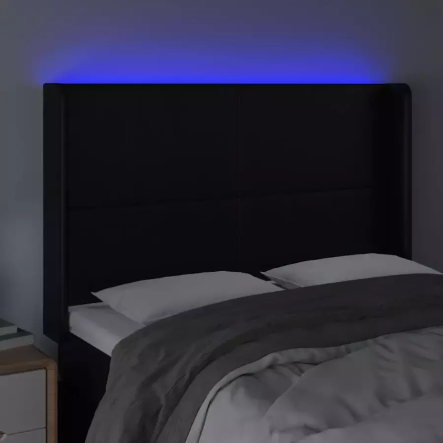 VIDAXL Hoofdbord LED 147x16x118 128 cm kunstleer zwart - Foto 4