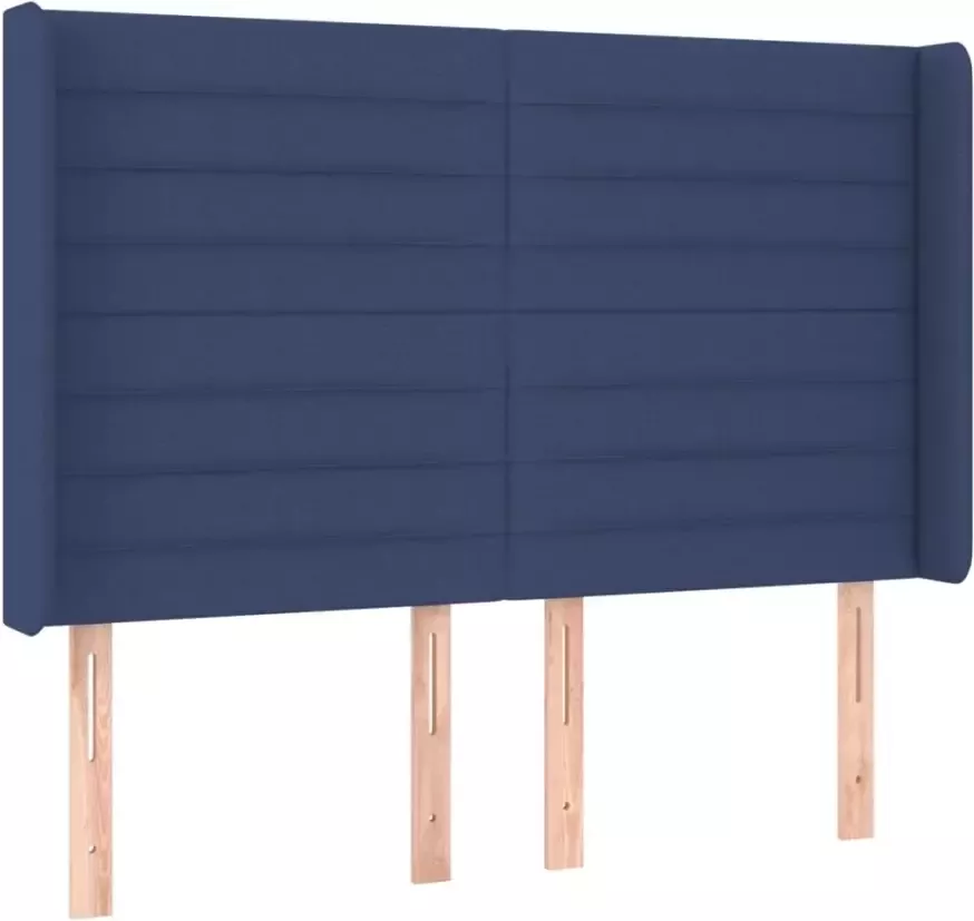 VIDAXL Hoofdbord LED 147x16x118 128 cm stof blauw - Foto 4