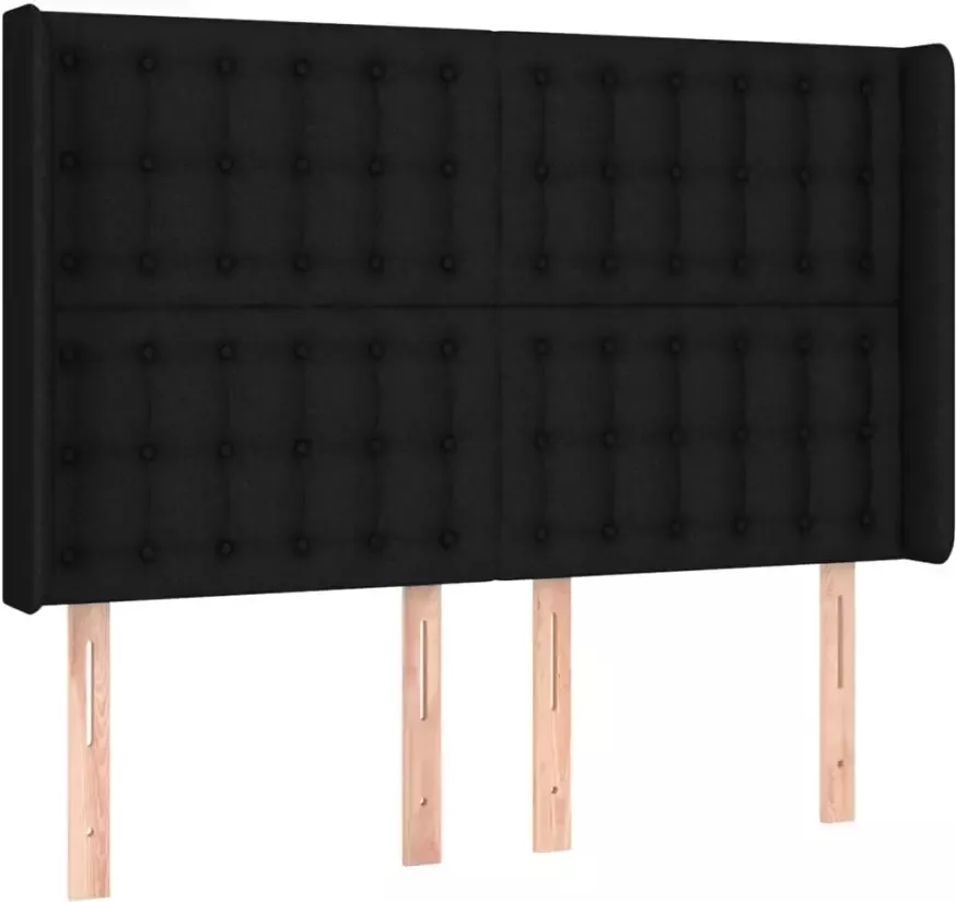 VIDAXL Hoofdbord LED 147x16x118 128 cm stof zwart