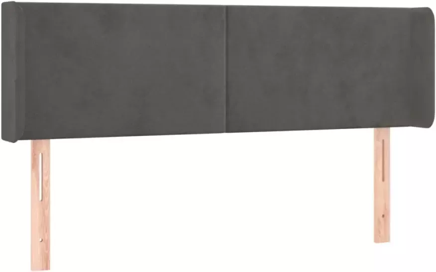 VIDAXL Hoofdbord LED 147x16x78 88 cm fluweel donkergrijs - Foto 3