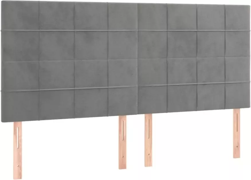 VIDAXL Hoofdbord LED 160x5x118 128 cm fluweel lichtgrijs - Foto 3