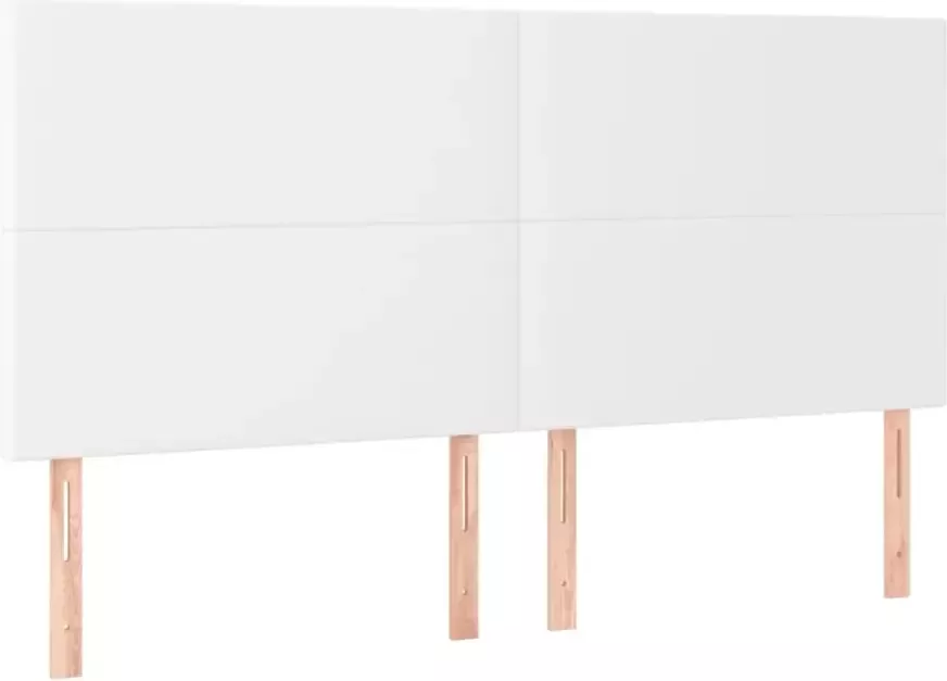 VidaXL Hoofdbord LED 160x5x118 128 cm kunstleer wit - Foto 4