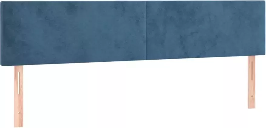 VIDAXL Hoofdbord LED 160x5x78 88 cm fluweel donkerblauw - Foto 3