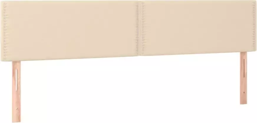 VIDAXL Hoofdbord LED 160x5x78 88 cm stof crèmekleurig - Foto 2
