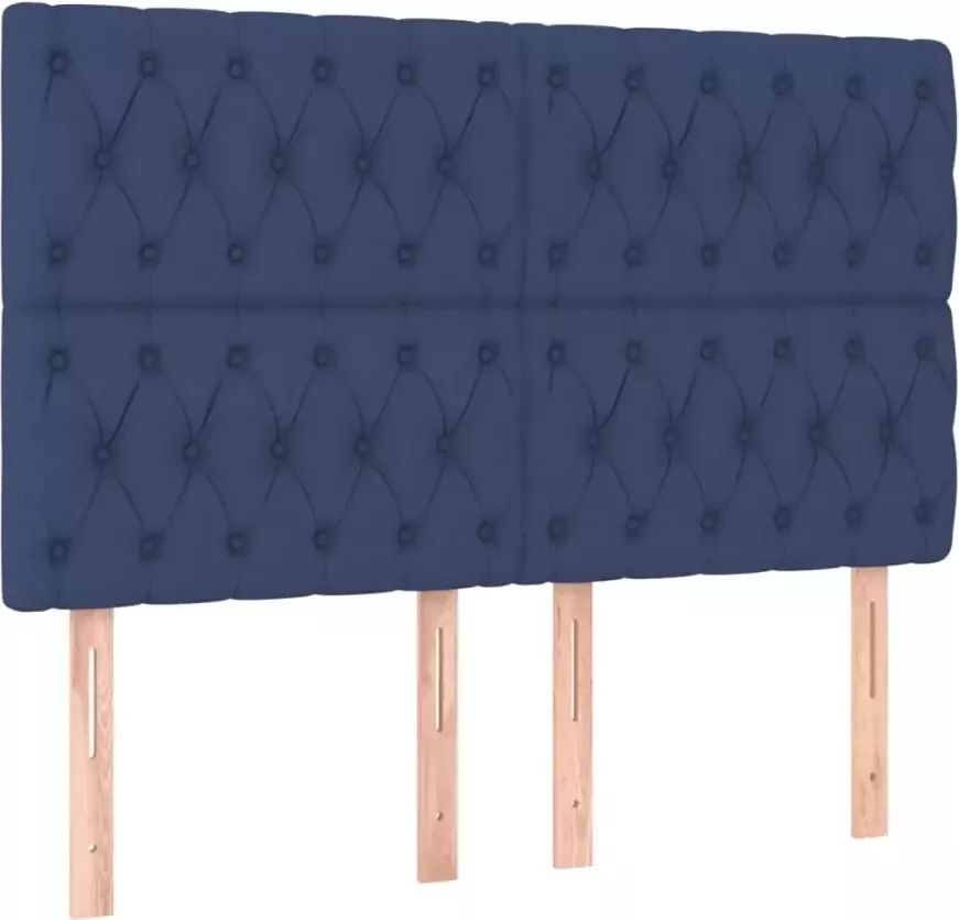 VIDAXL Hoofdbord LED 160x7x118 128 cm stof blauw - Foto 3