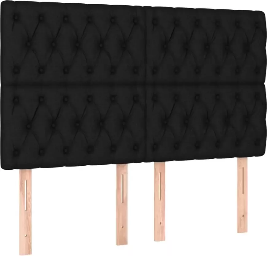 VIDAXL Hoofdbord LED 160x7x118 128 cm stof zwart - Foto 3