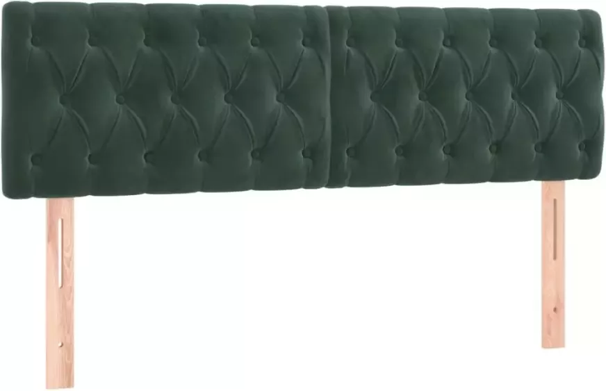 VIDAXL Hoofdbord LED 160x7x78 88 cm fluweel donkergroen - Foto 3