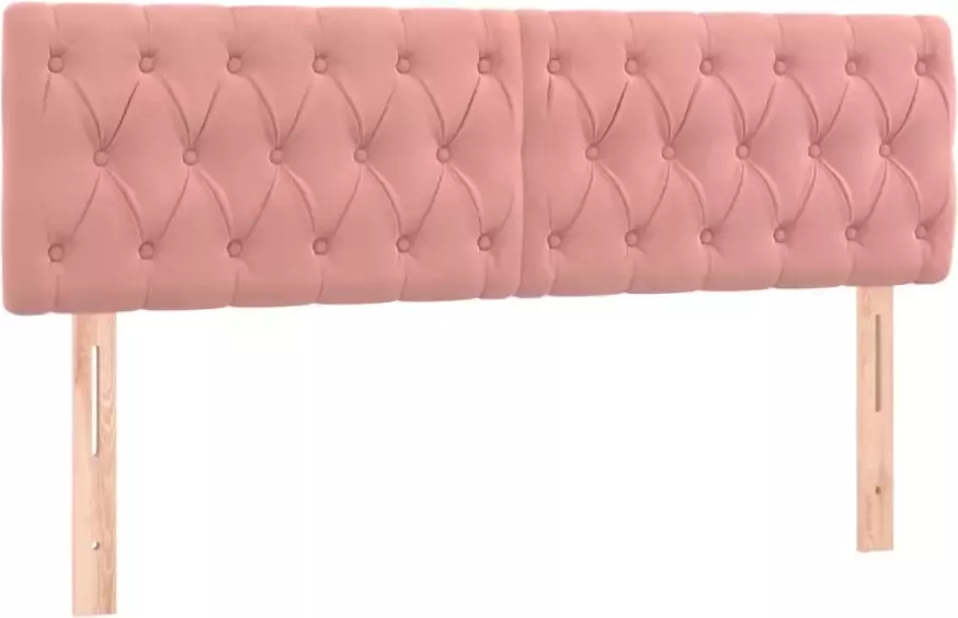 VIDAXL Hoofdbord LED 160x7x78 88 cm fluweel roze - Foto 4