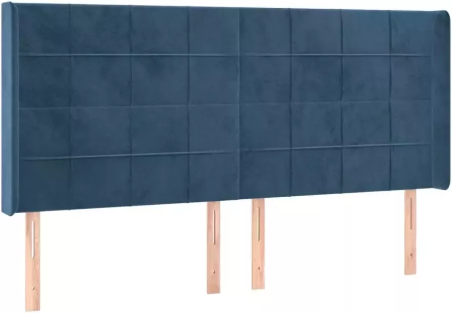 VIDAXL Hoofdbord LED 163x16x118 128 cm fluweel donkerblauw - Foto 8