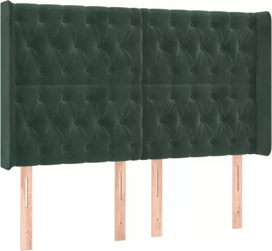 VIDAXL Hoofdbord LED 163x16x118 128 cm fluweel donkergroen - Foto 3