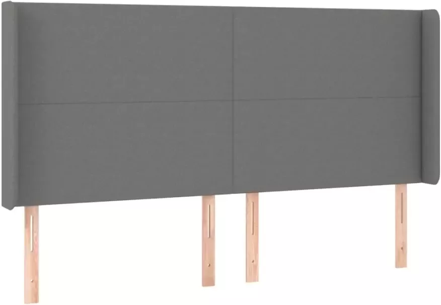 VIDAXL Hoofdbord LED 163x16x118 128 cm stof donkergrijs - Foto 8