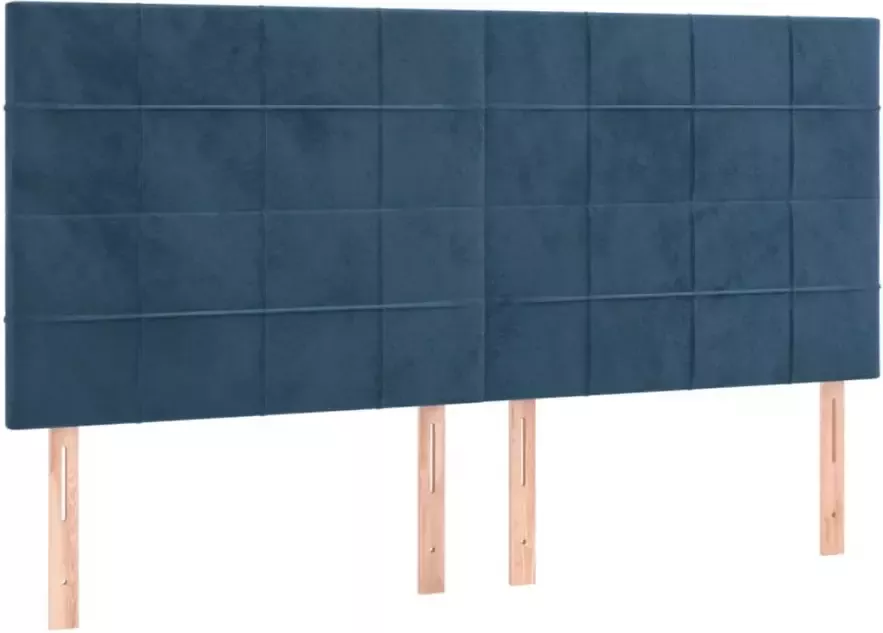 VIDAXL Hoofdbord LED 180x5x118 128 cm fluweel donkerblauw - Foto 4