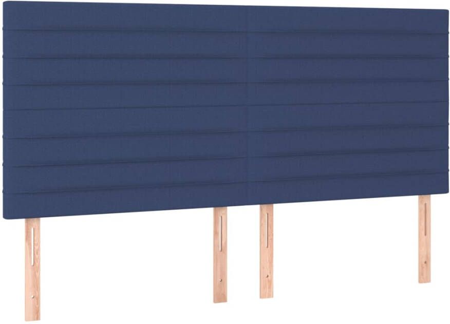 VIDAXL Hoofdbord LED 180x5x118 128 cm stof blauw - Foto 3