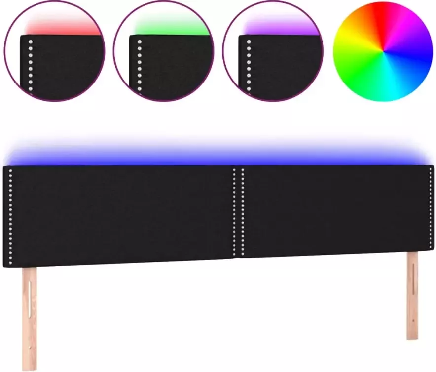 VIDAXL Hoofdbord LED 180x5x78 88 cm stof zwart - Foto 4