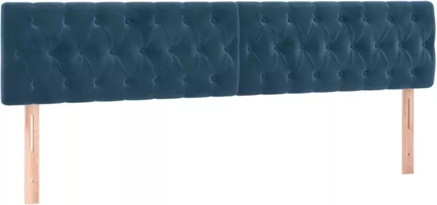 VIDAXL Hoofdbord LED 180x7x78 88 cm fluweel donkerblauw - Foto 5