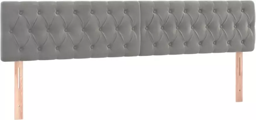 VidaXL Hoofdbord LED 180x7x78 88 cm fluweel lichtgrijs - Foto 3