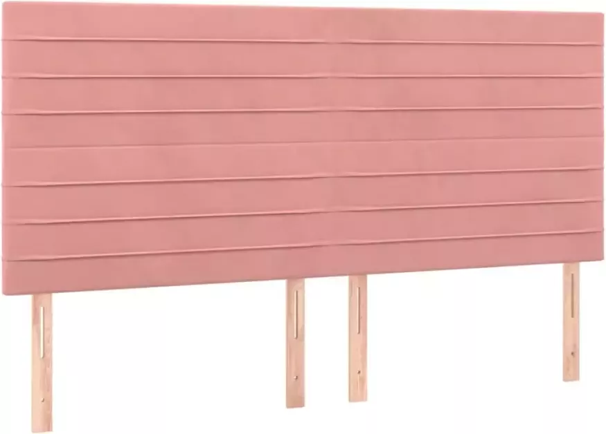 VIDAXL Hoofdbord LED 200x5x118 128 cm fluweel roze - Foto 6