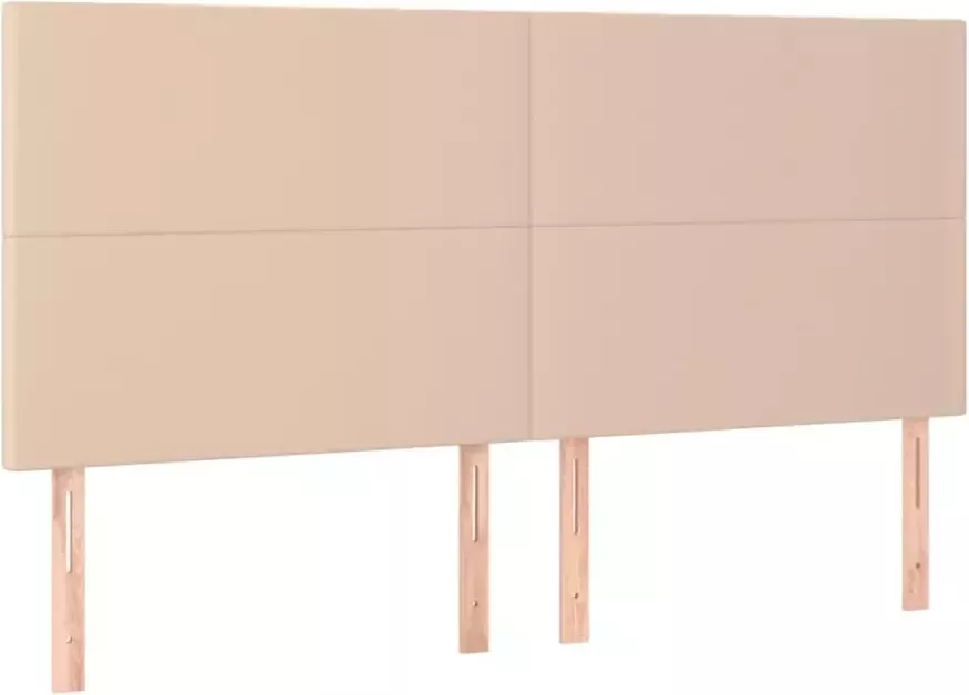 VIDAXL Hoofdbord LED 200x5x118 128 cm kunstleer cappuccinokleurig - Foto 3