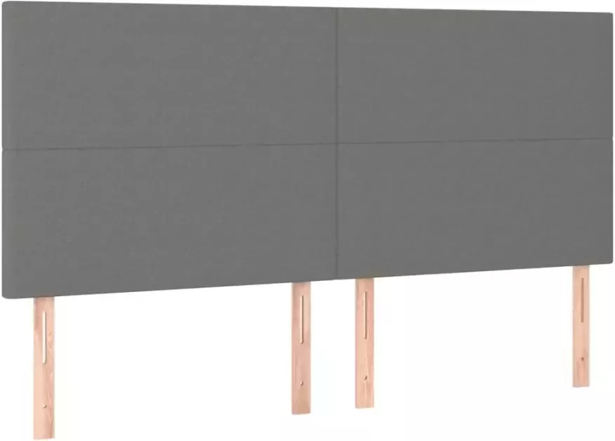 VidaXL Hoofdbord LED 200x5x118 128 cm stof donkergrijs - Foto 4