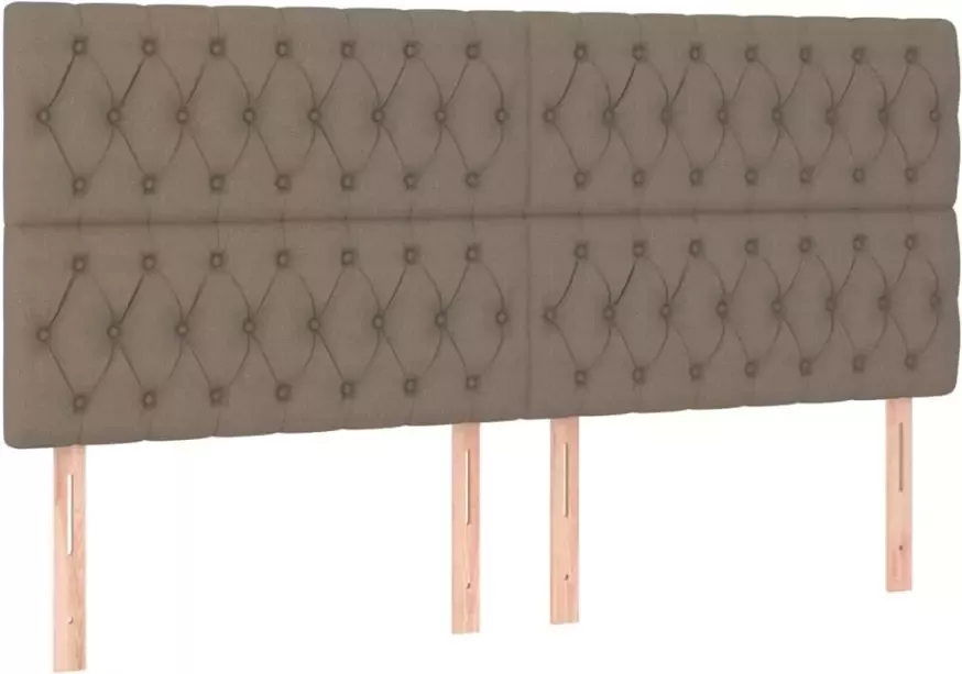 VIDAXL Hoofdbord LED 200x7x118 128 cm stof taupe - Foto 3