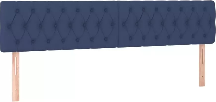 VIDAXL Hoofdbord LED 200x7x78 88 cm stof blauw - Foto 3