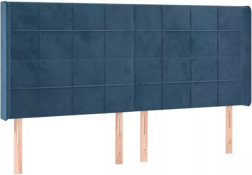 VIDAXL Hoofdbord LED 203x16x118 128 cm fluweel donkerblauw - Foto 5