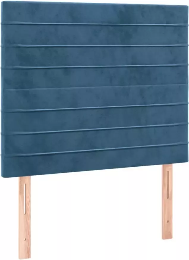 VIDAXL Hoofdbord LED 80x5x118 128 cm fluweel donkerblauw - Foto 3