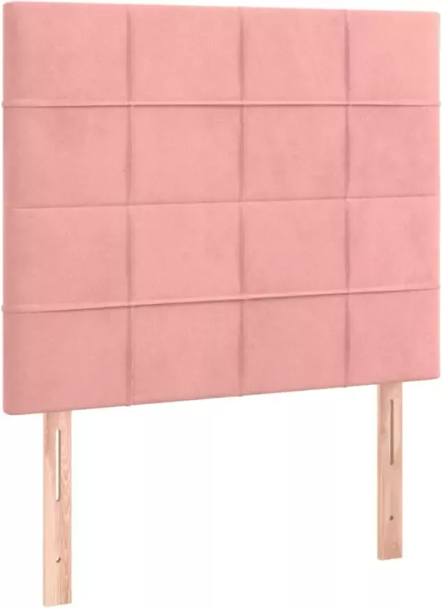 VIDAXL Hoofdbord LED 80x5x118 128 cm fluweel roze - Foto 4