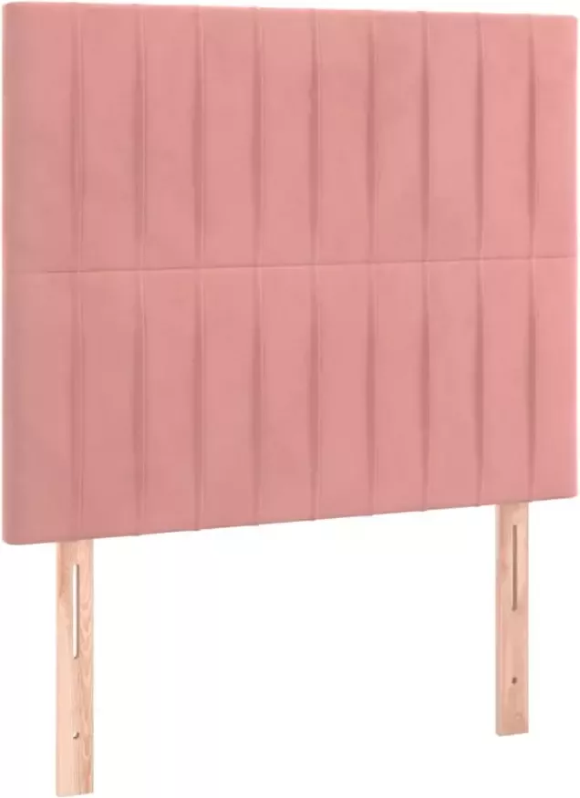 VIDAXL Hoofdbord LED 80x5x118 128 cm fluweel roze - Foto 3
