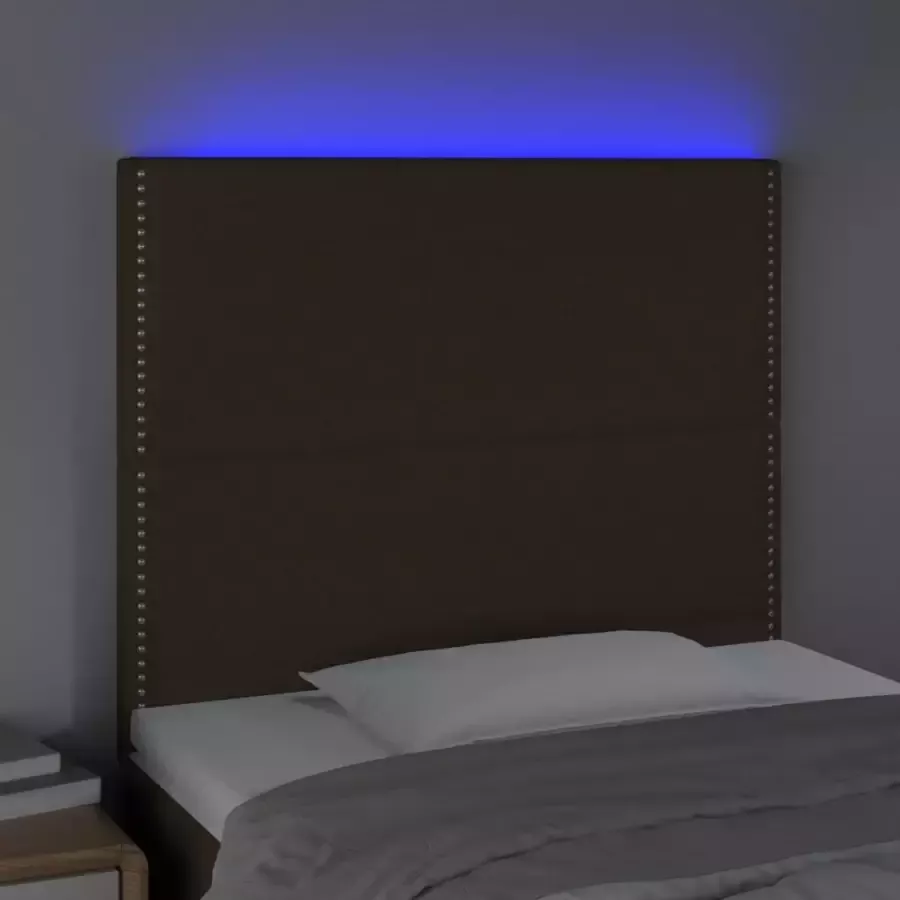 VIDAXL Hoofdbord LED 80x5x118 128 cm stof donkerbruin - Foto 2