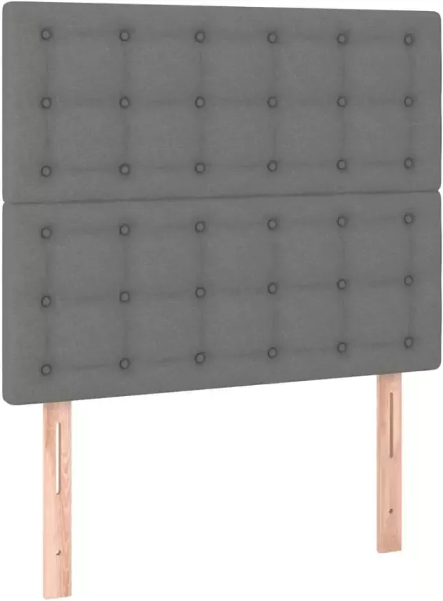 VIDAXL Hoofdbord LED 80x5x118 128 cm stof donkergrijs - Foto 3