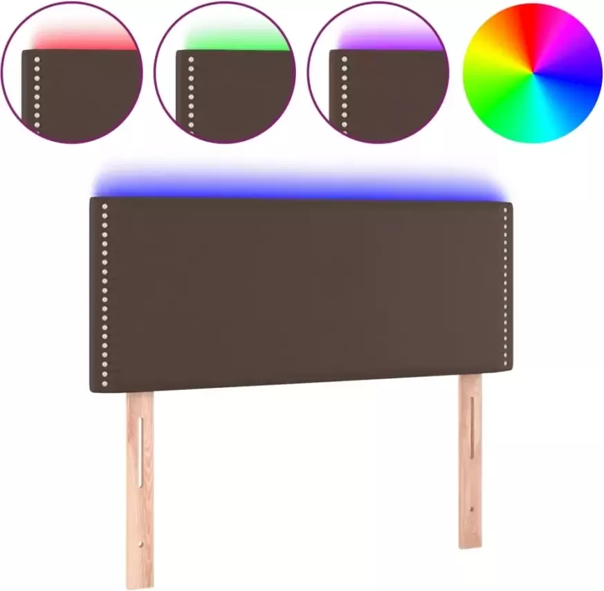 VIDAXL Hoofdbord LED 80x5x78 88 cm kunstleer bruin - Foto 2