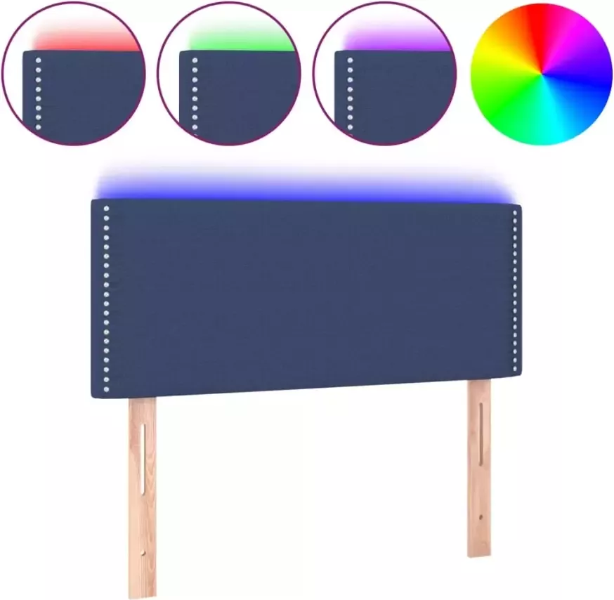VIDAXL Hoofdbord LED 80x5x78 88 cm stof blauw - Foto 3