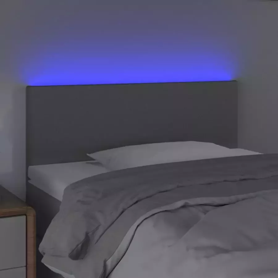 VIDAXL Hoofdbord LED 80x5x78 88 cm stof lichtgrijs - Foto 4