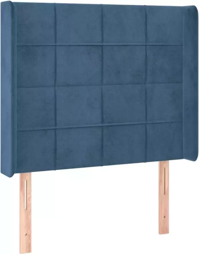 VIDAXL Hoofdbord LED 83x16x118 128 cm fluweel donkerblauw - Foto 6